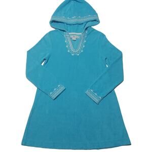 GAP Kids embroidered hooded cotton terry beach pool coverup